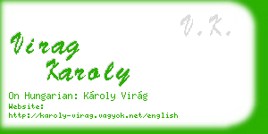 virag karoly business card
