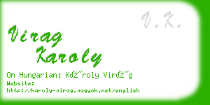 virag karoly business card